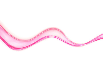 Fototapete - Abstract neon wave on transparent background. pink glowing wavy line. design element. energy. movement.