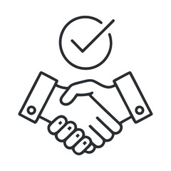 Fototapete - Business Deal Confirmation Icon with Approved Handshake