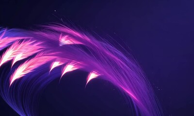 Poster - Abstract Neon Feather Design