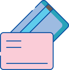 Poster - Modern debit and credit card payment icons representing financial transactions and digital banking services with clean design elements