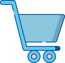 Poster - Minimalist shopping cart icon representing an empty e commerce basket for online stores and retail applications