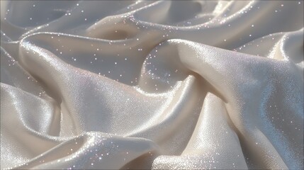 Poster - soft white fabric with subtle glitter and sparkle effects