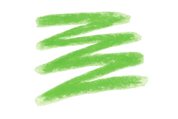 Fototapete - Green brush strokes forming zig-zag pattern, creating dynamic graphic element with transparent background for design projects