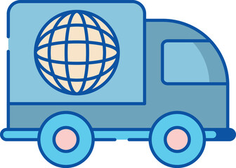 Poster - Modern global shipping and logistics icons representing international transport delivery and supply chain management for business and technology concepts