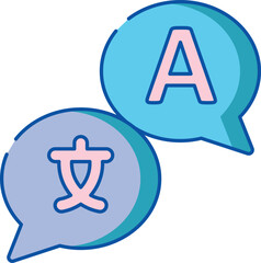 Leinwandbilder - Collection of diverse global communication symbols representing different languages and international understanding