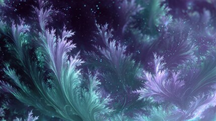 Poster - Imaginatory lush fractal texture generated image abstract background, no logos, no brands
