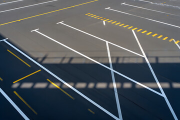 Poster - Abstract Minimalist Parking Lot Lines Geometric Composition in Asphalt