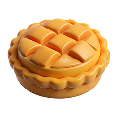 Poster - Photo of a golden pie isolated on transparent background