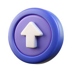 Poster - Photo of circular upload button with a white arrow, isolated on transparent background