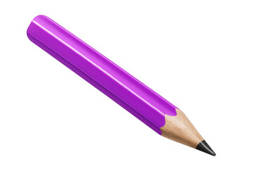 Poster - Short purple pencil pointing downward on a transparent background, perfect for educational or creative projects