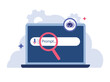 © danijelala - AI generator prompt with robot icon and laptop. Interface for creating content using AI generator technology