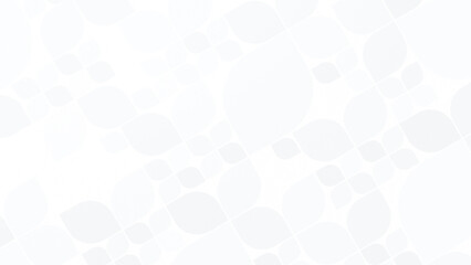 Poster - Geometric pattern of abstract rounded light gray leafy shapes in various sizes on a white background. Good for backgrounds, wallpapers and nature-inspired designs. Copy space.