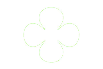 Poster - Intertwined green petals forming a flower shape, isolated on a transparent background, perfect for nature-themed designs