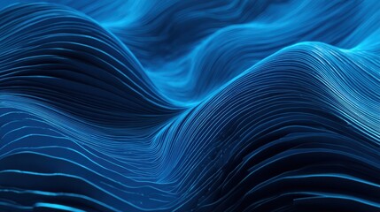 Poster - Creative blue digital wave wallpaper. Web design concept. 3D Rendering , no logos, no brands