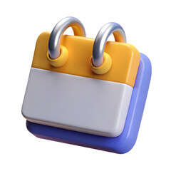 Poster - A 3d rendering of a colorful calendar icon is isolated on transparent background
