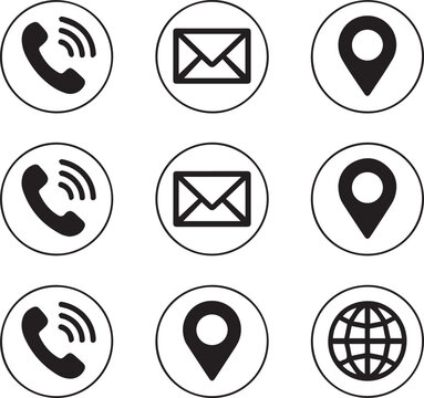 Social media icon set: vector communication symbols for internet business