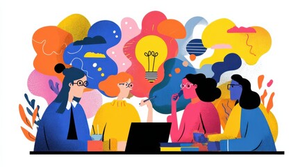 Poster - Team communication abstract concept vector illustration set. Meeting and brainstorm, online meetup, corporate presentation, creative ideas and solutions, teamwork, conference call abstract metaphors.