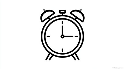 Poster - Alarm clock vector line icon isolated on white background. Alarm clock line icon for infographic, website or app. Scalable icon designed on a grid system., no logos, no brands
