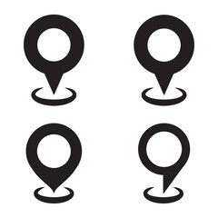 Poster - Location icon set, Map pin place marker. location pointer icon symbol in flat style. Location pin icon, Navigation sign