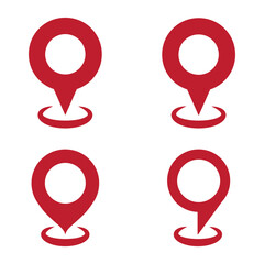 Poster - Location icon set, Map pin place marker. location pointer icon symbol in flat style. Location pin icon, Navigation sign