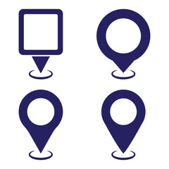 Poster - location icon set map pointer pin sign symbol red black outline destination icon place address navigation locator sign vector illustration