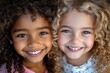 © Popelniushka - Joyful Moment: Portrait of Multicultural Girls Embracing Authenticity and Bonding