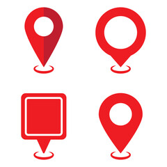 Poster - location pin icon symbol sign isolated on transparent background, map flat vector icons