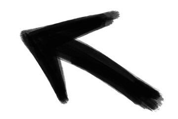 Poster - A black brush stroke arrow points left, isolated on transparent background