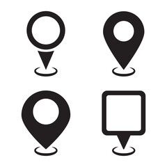 Poster - Location map pin icons set. Modern map marker collection. Pinpoint. Location pin icon. Map pin place marker. Map marker pointer icon. GPS location symbol. Flat style vector