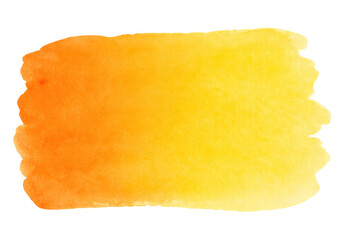 Poster - Vibrant orange and yellow watercolor gradient creating a sunny and cheerful backdrop on a transparent background
