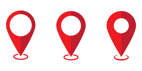 Poster - Location pin icon set. Map navigation line style symbol. Gps location sign