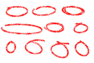 Poster - Red hand drawn circles isolated on transparent background highlight important information