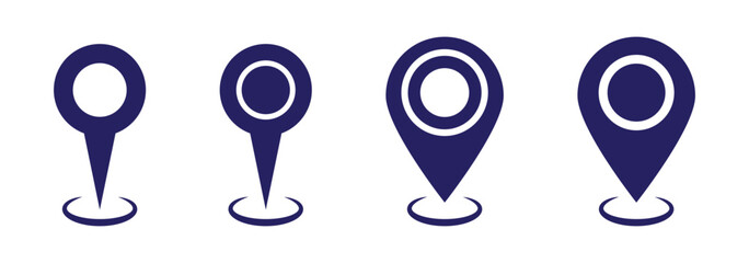 Poster - Location icon set. Location pin icon