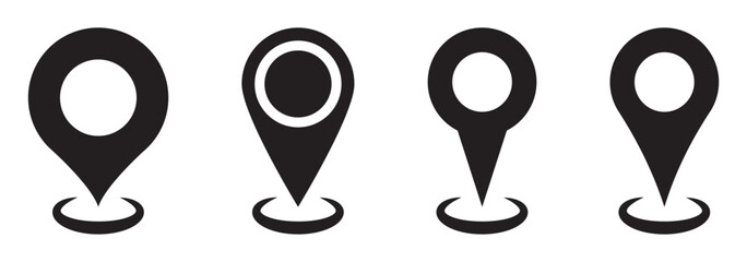 Poster - Location icon set. Location pin icon