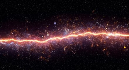 Poster - Abstract cosmic energy wave with colorful luminous effects  