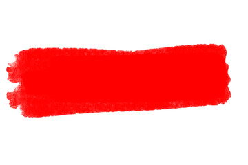 Poster - A bright red brushstroke is isolated on transparent background