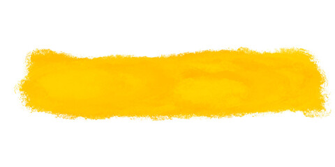 Poster - A yellow watercolor brush stroke is isolated on transparent background