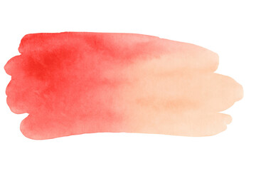 Poster - Watercolor gradient brush stroke blending vibrant red and orange, creating artistic texture with soft, fluid color transitions