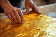 © Popelniushka - Handcrafted Gold Leather Embossing: Artisan's Technique in Workshop