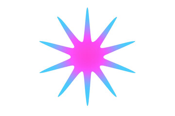 Aufkleber - Neon pink and blue gradient star, glowing brightly against transparent backdrop, enhancing graphic design compositions