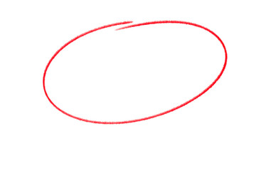 Poster - A red oval shape is drawn isolated on transparent background