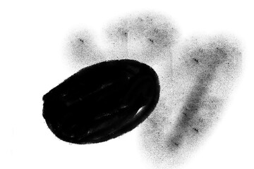 Poster - A black stippled blob shape is isolated on transparent background