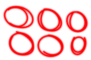 Poster - Six red circles are isolated on transparent background