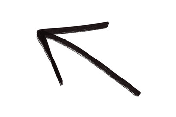 Poster - A black brush stroke arrow points up and to the left, isolated on transparent background