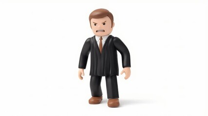 Poster - Animated Businessman's Emotional Journey: From Shock to Anger, White Background