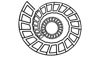 Poster - Abstract geometric spiral pattern with concentric circles and segmented shapes