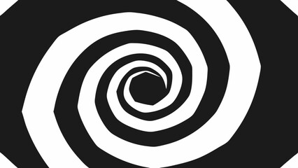 Aufkleber - Abstract black and white spiral vortex pattern with depth and illusion