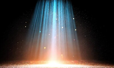 Poster - Radiant stage lights illuminating a sparkling surface