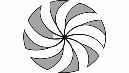 Poster - Abstract swirling pinwheel design with alternating gray and white segments