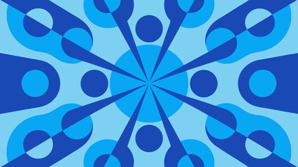 Aufkleber - Abstract blue geometric pattern with radial symmetry and circles